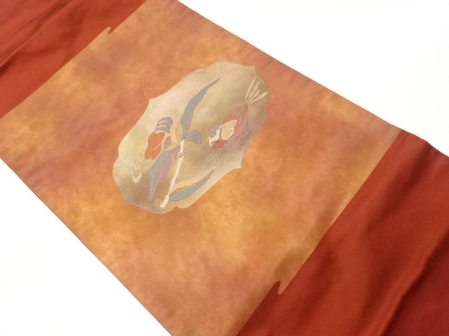 リサイクル　花鳥模様織出し名古屋帯